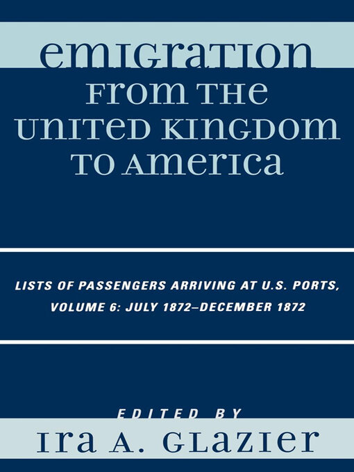 Cover image for Emigration from the United Kingdom to America